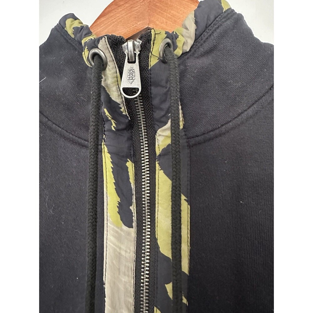 Free People Movement Half Zip Hooded Animal Print Hoodie Pockets Black Green M - Picture 5 of 7